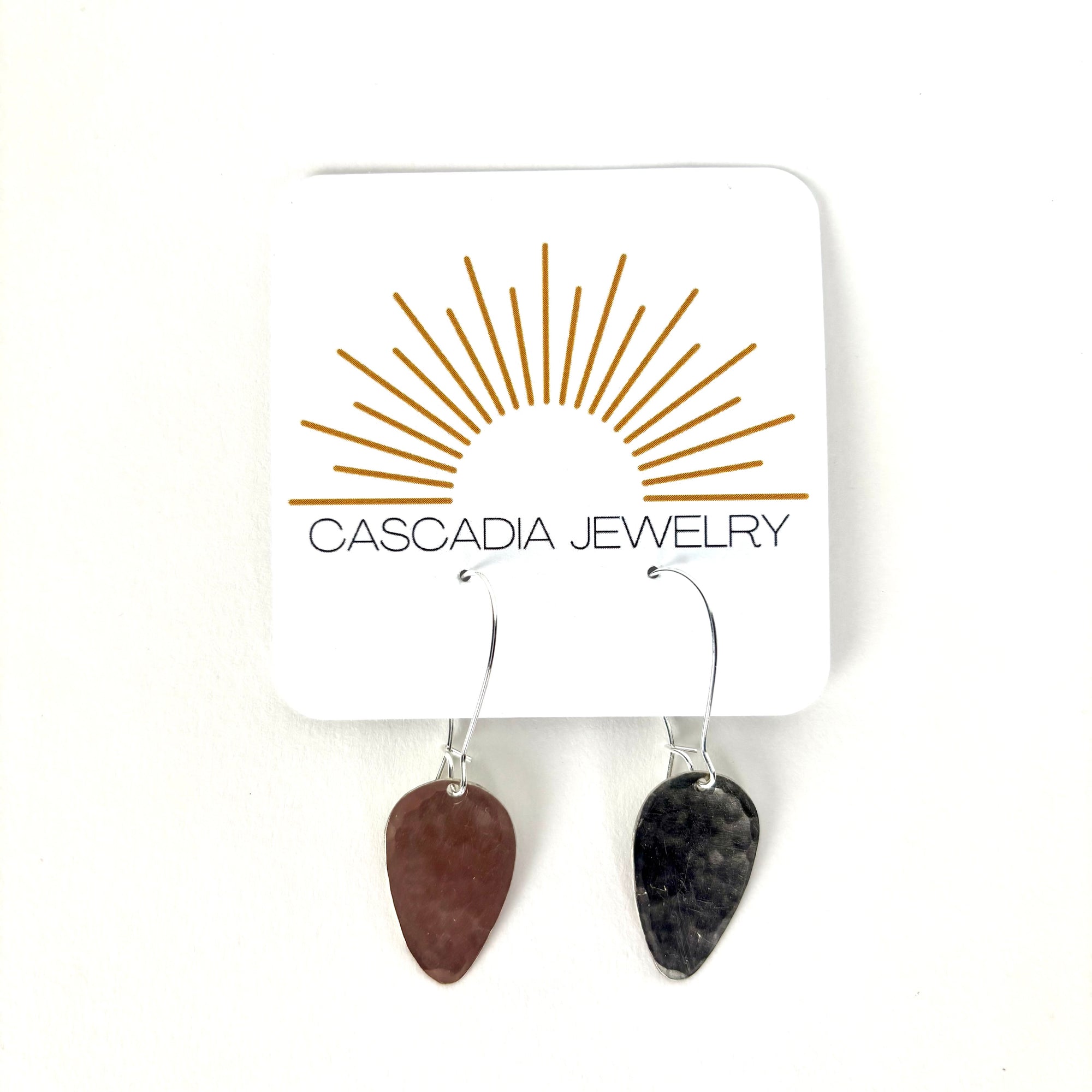 Geometric Hammered Metal Earrings