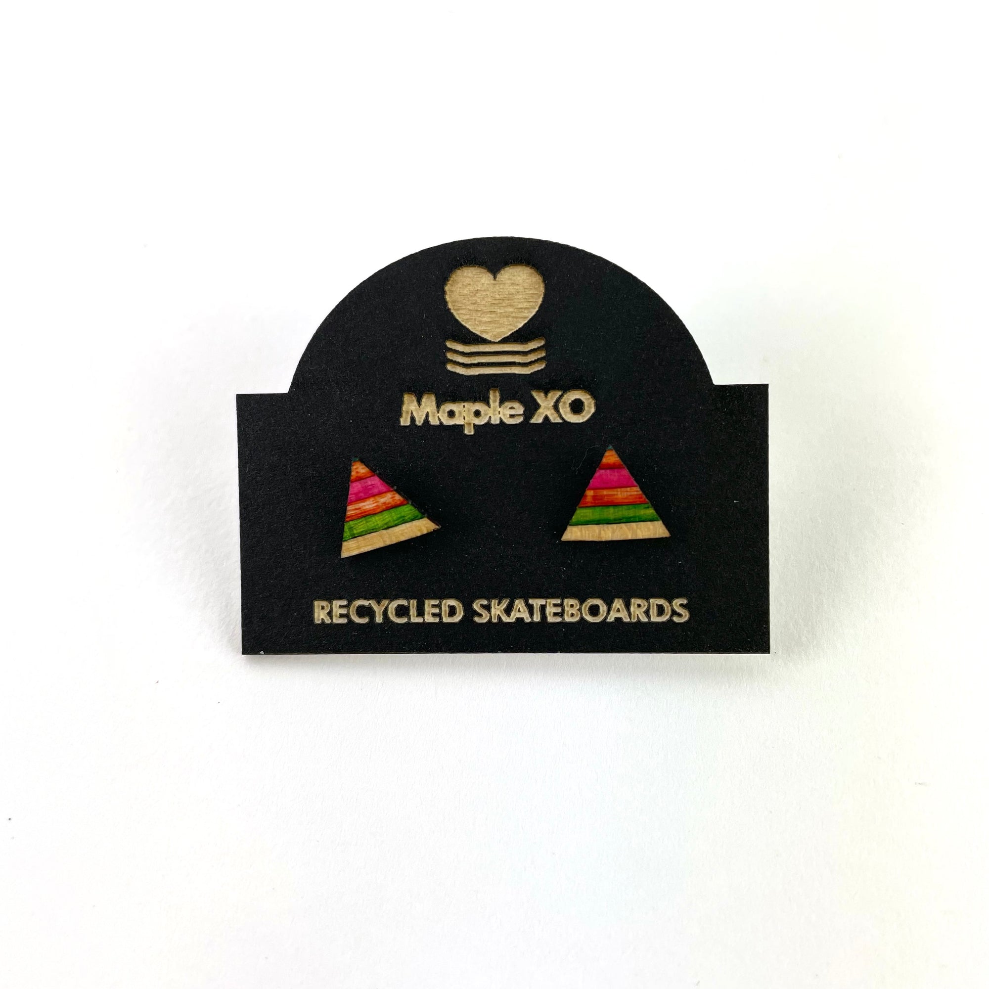 Recycled Skateboard Stud Earrings