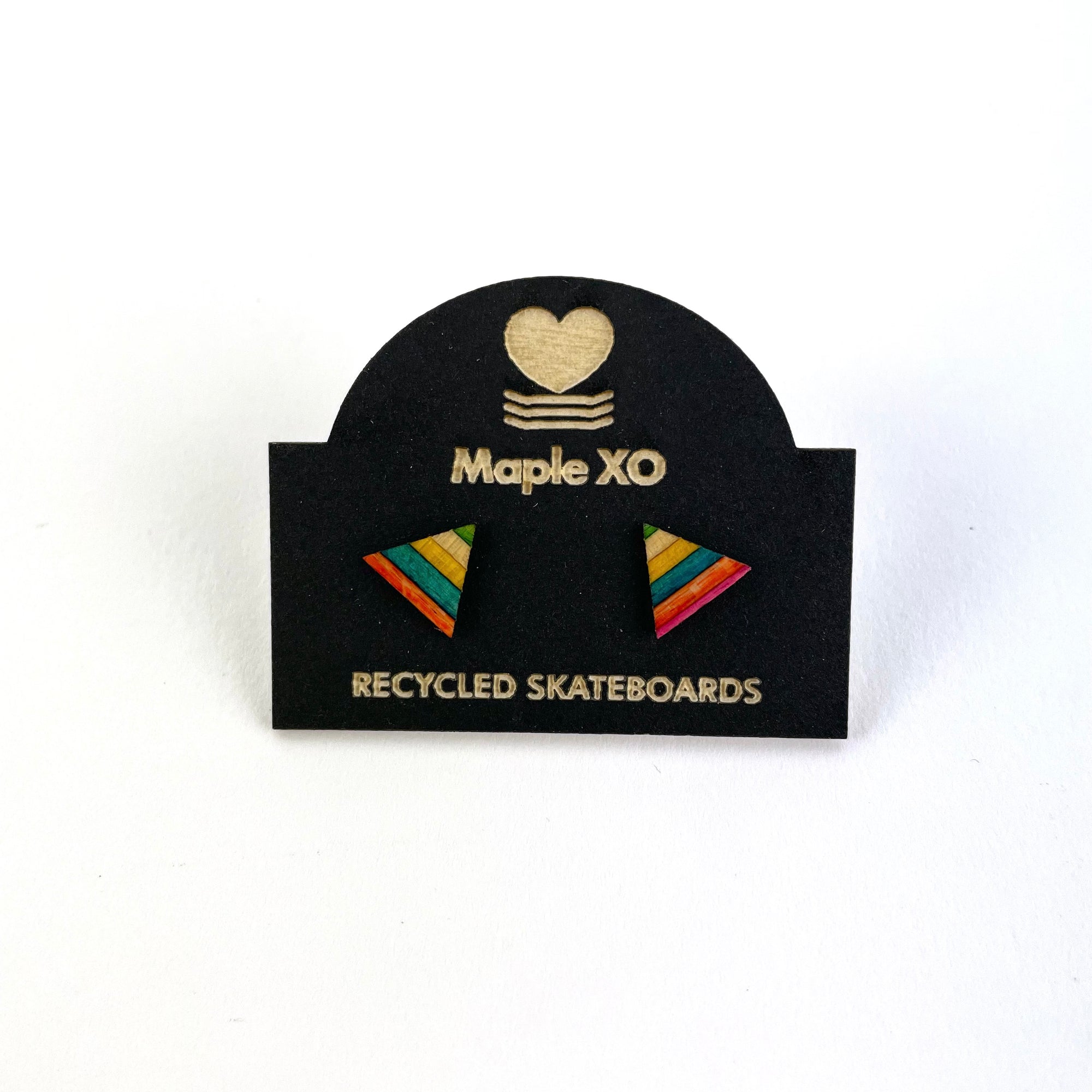 Recycled Skateboard Stud Earrings