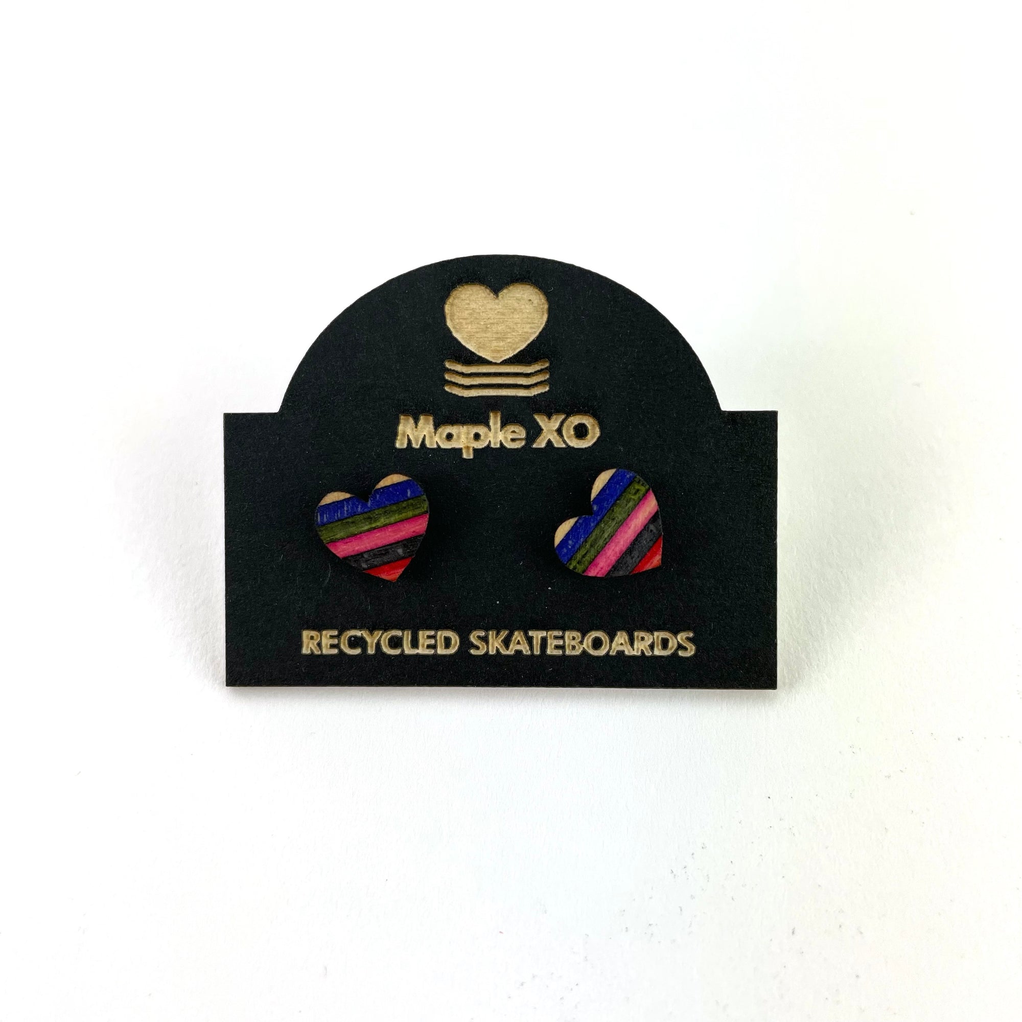 Recycled Skateboard Stud Earrings