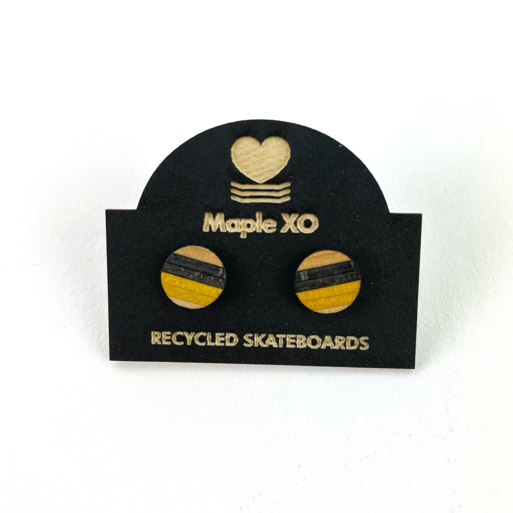 Recycled Skateboard Stud Earrings