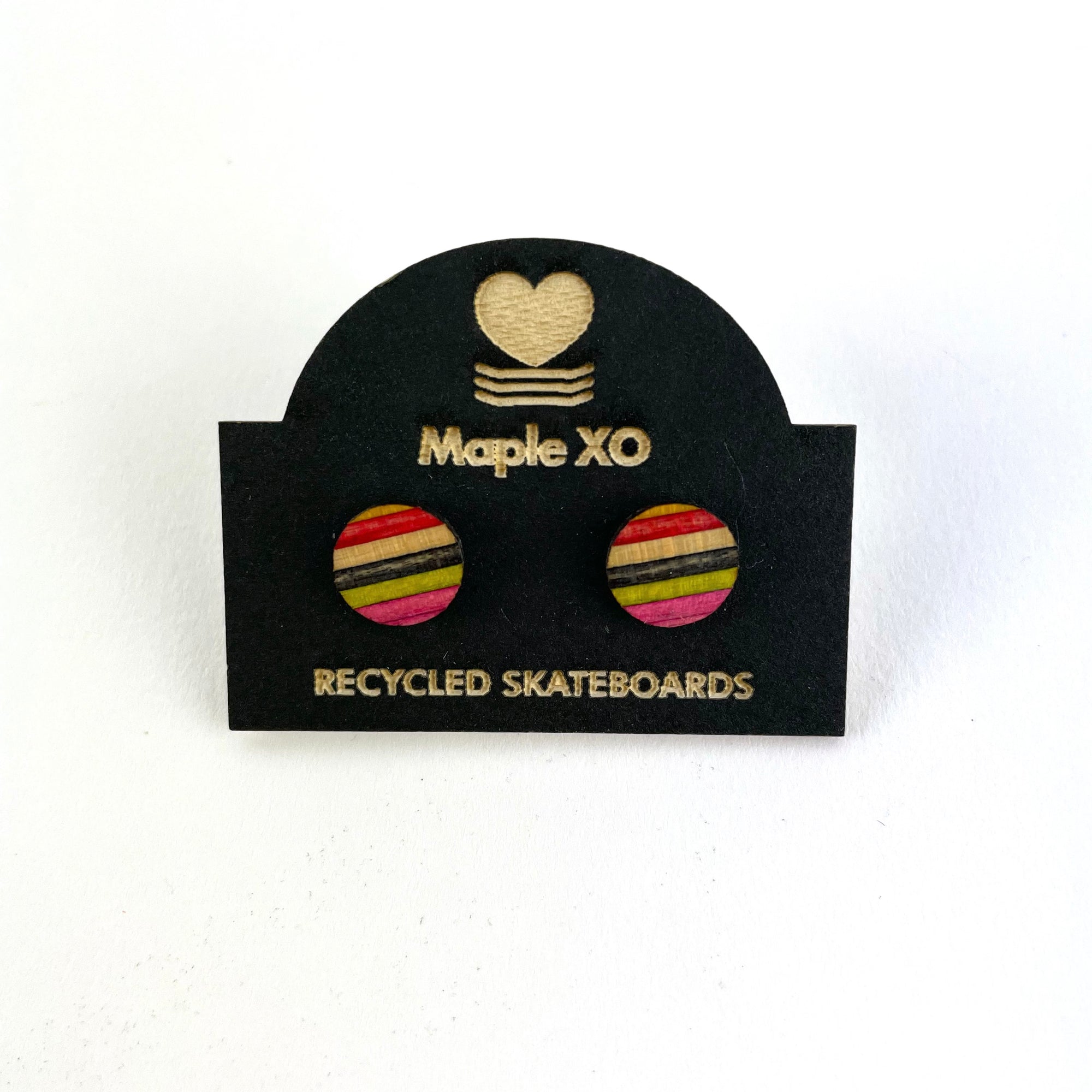 Recycled Skateboard Stud Earrings