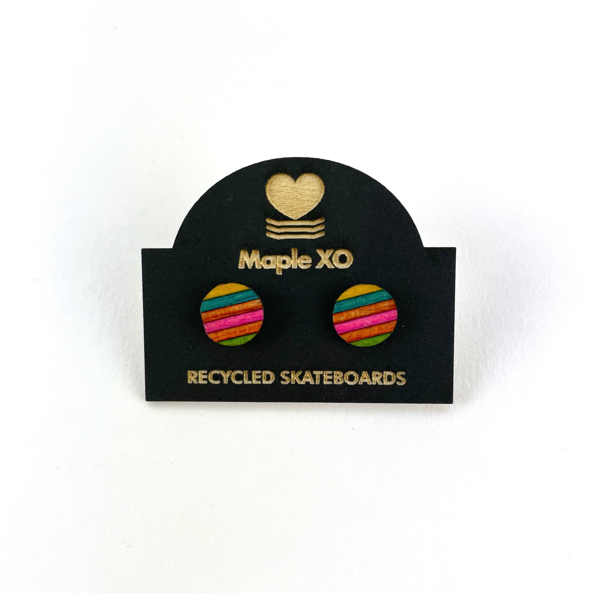 Recycled Skateboard Stud Earrings