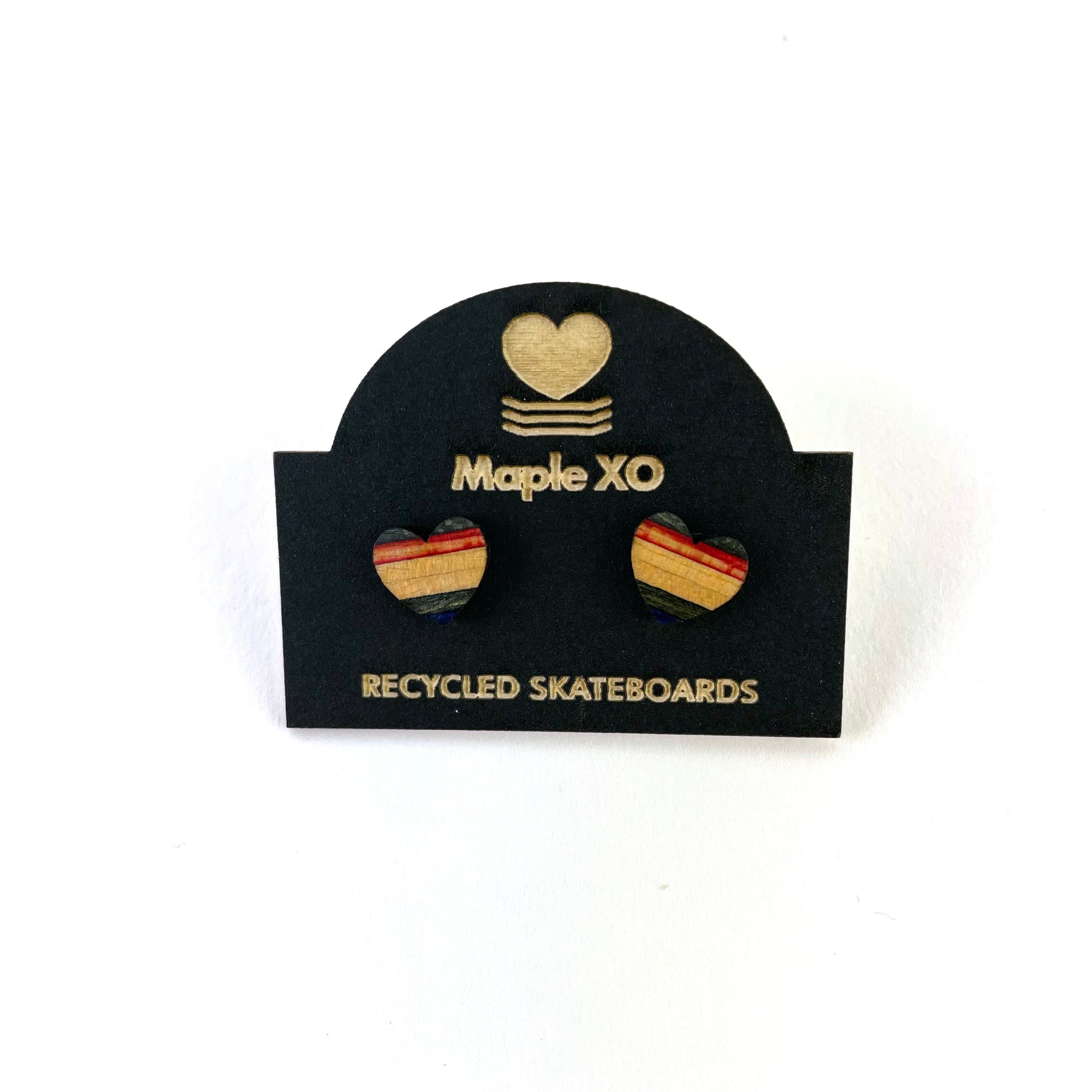 Recycled Skateboard Stud Earrings