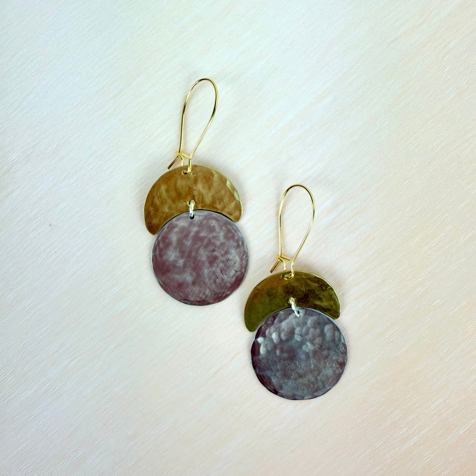 Multi-Shape Hammered Metal Earrings