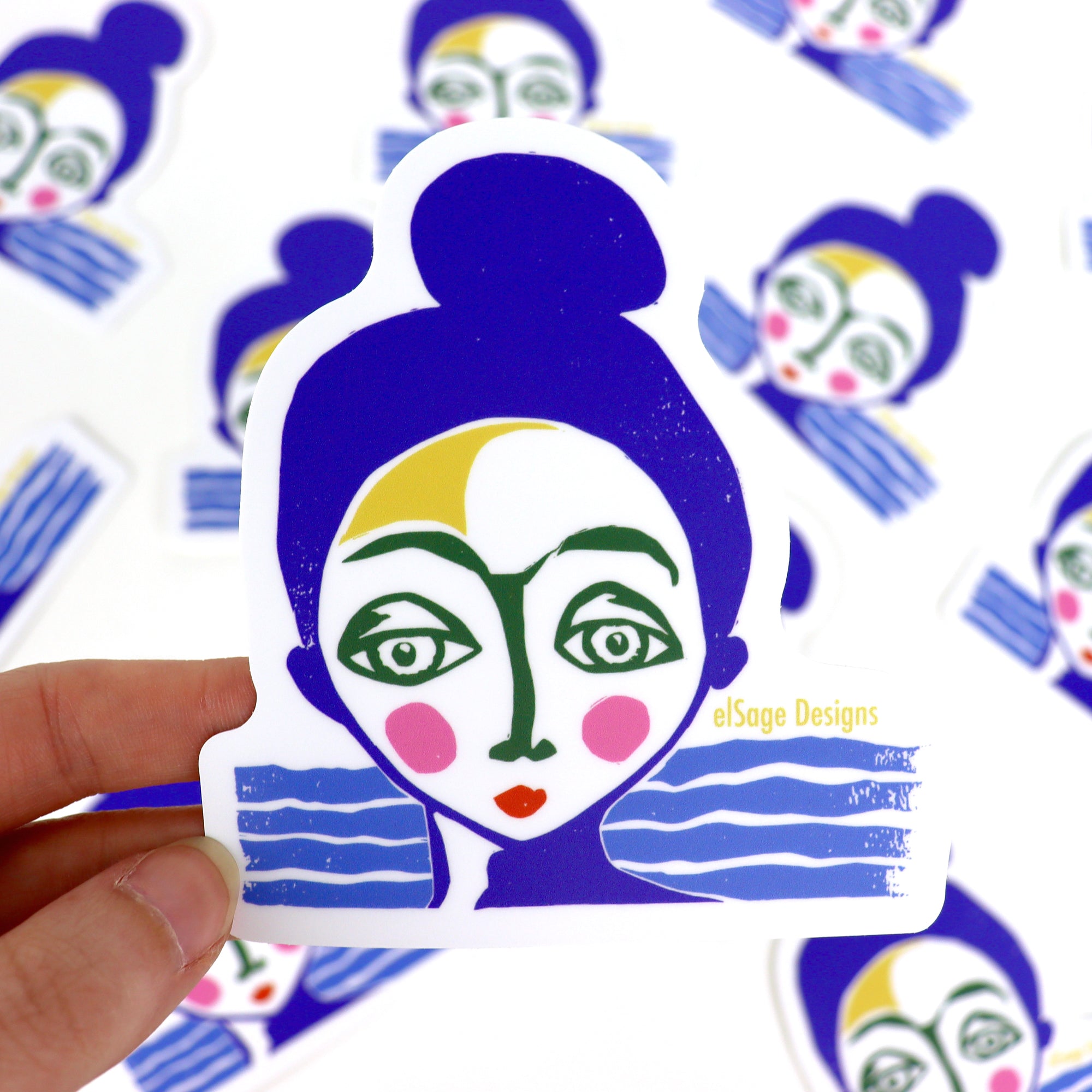 Topknot Sticker
