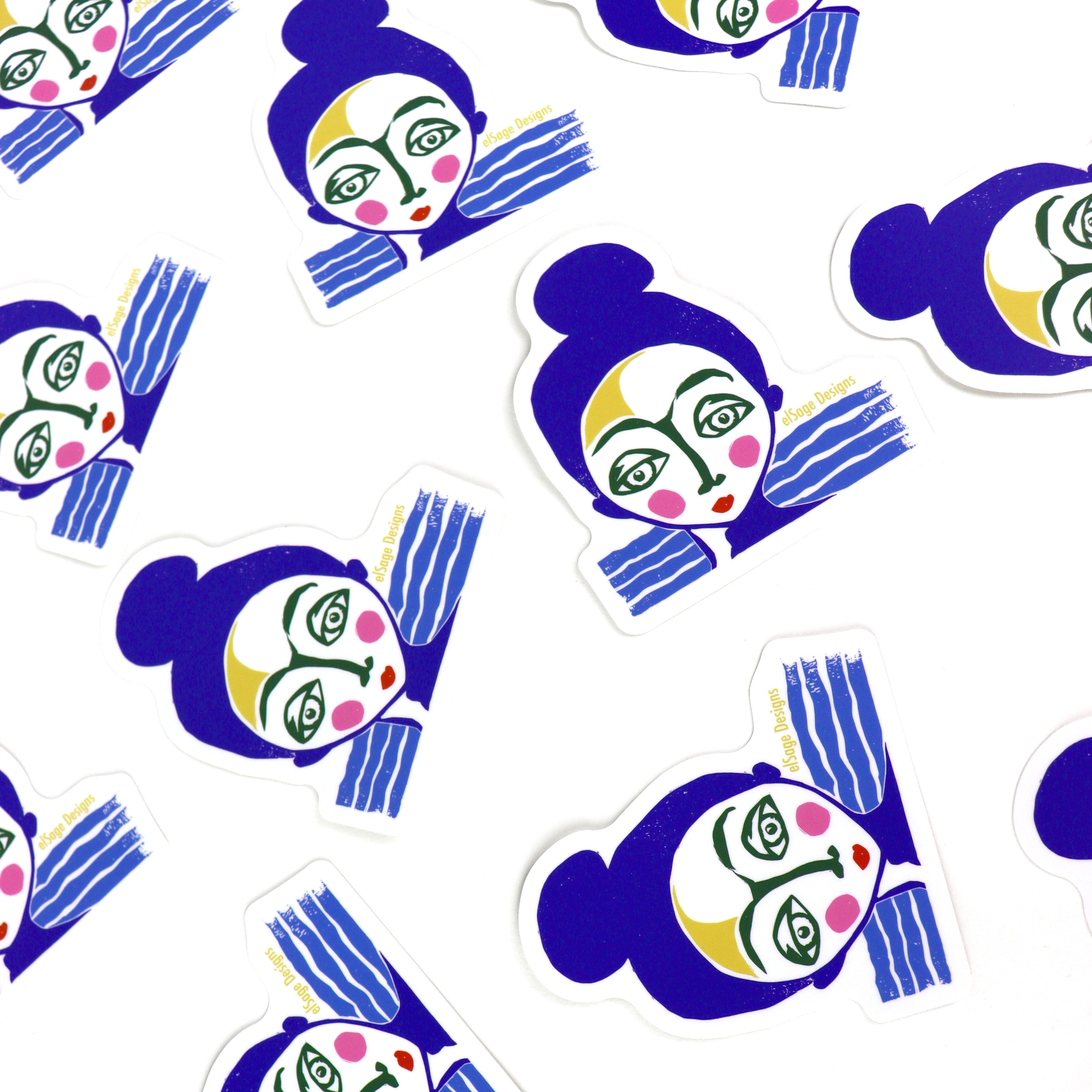 Topknot Sticker