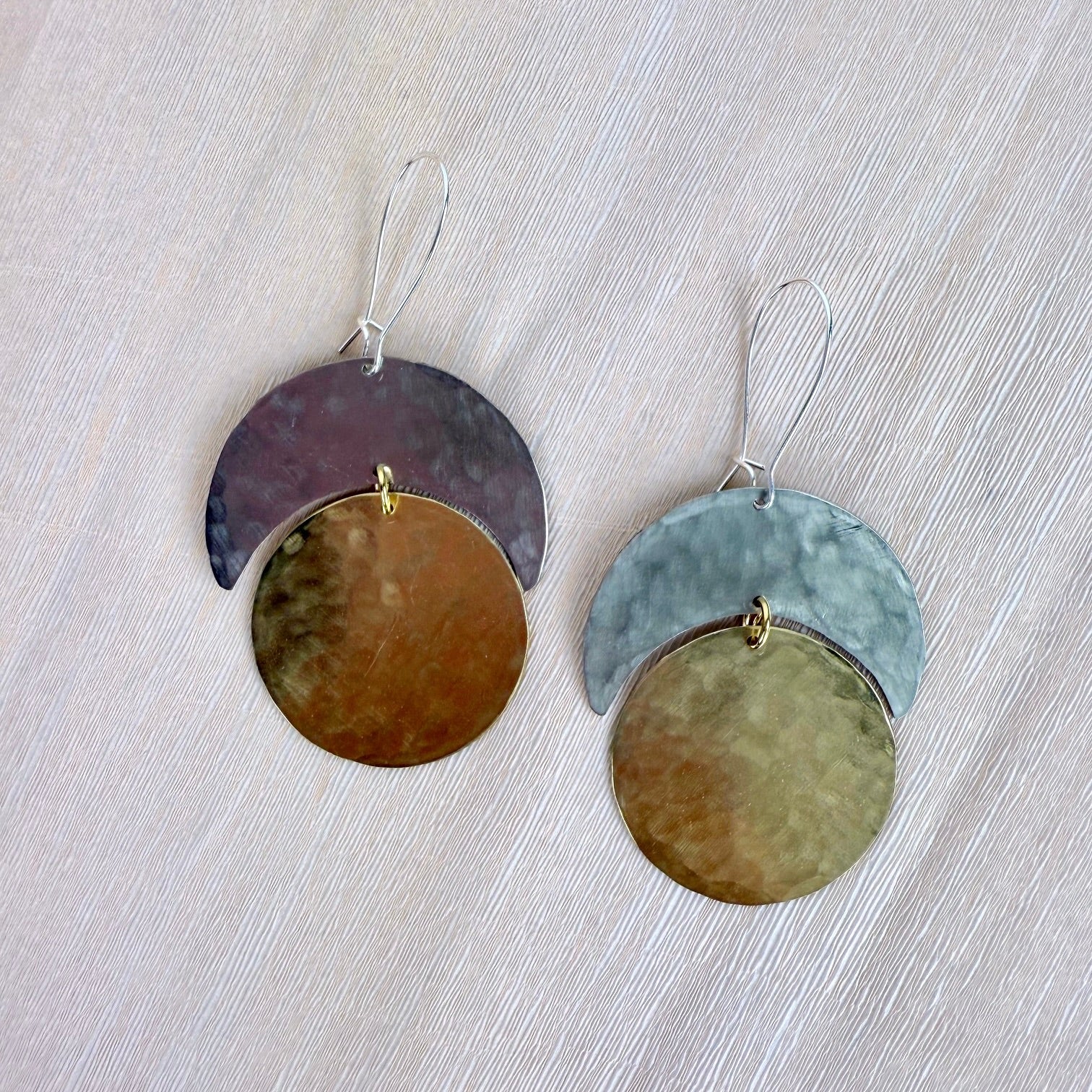 Multi-Shape Hammered Metal Earrings