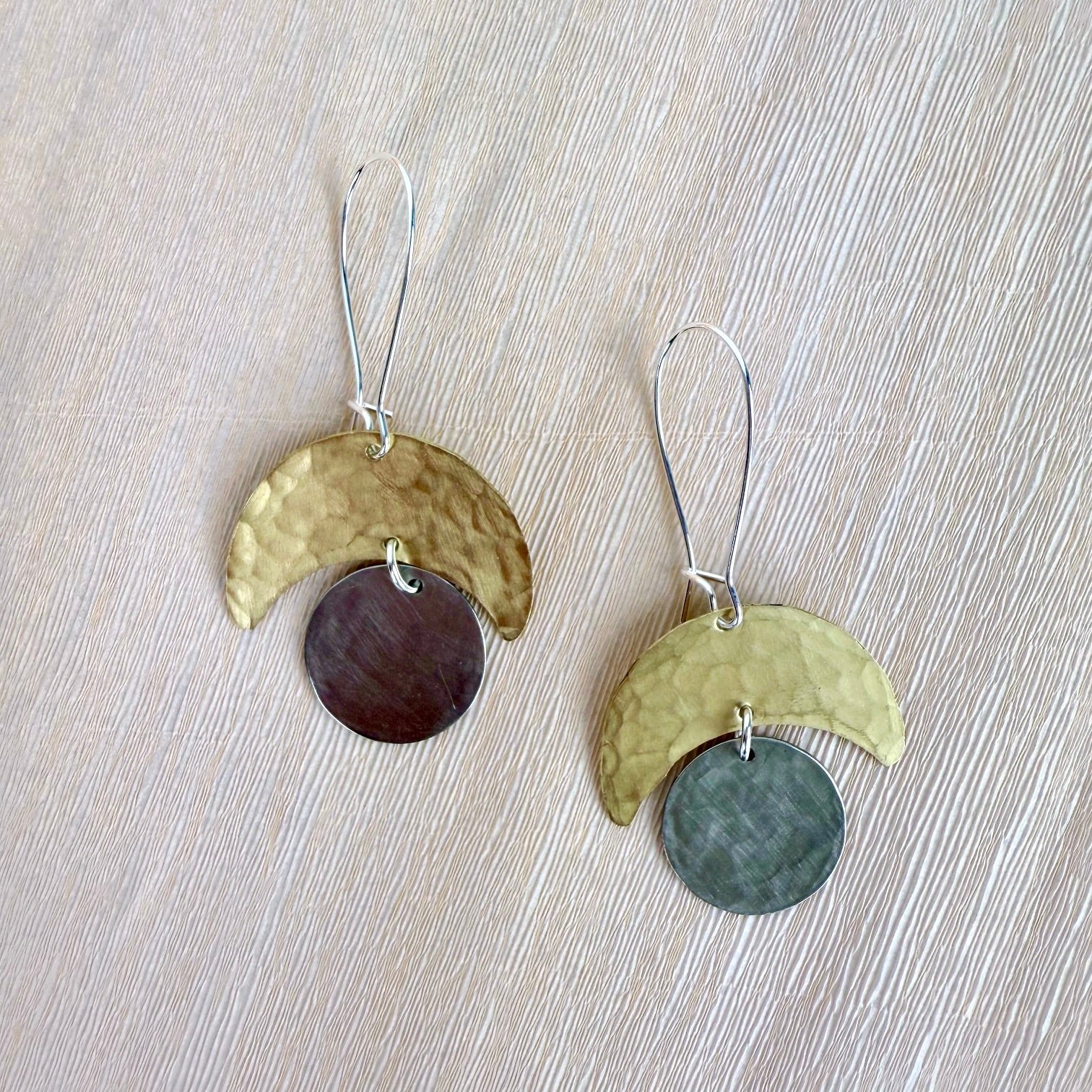 Multi-Shape Hammered Metal Earrings