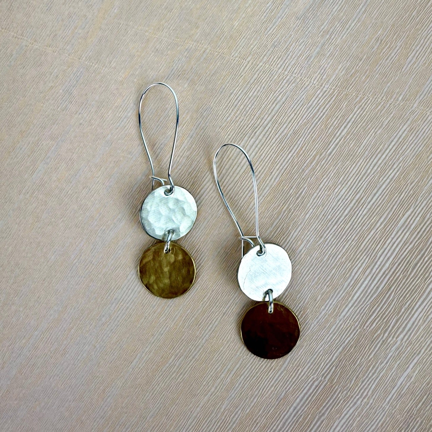 Multi-Shape Hammered Metal Earrings