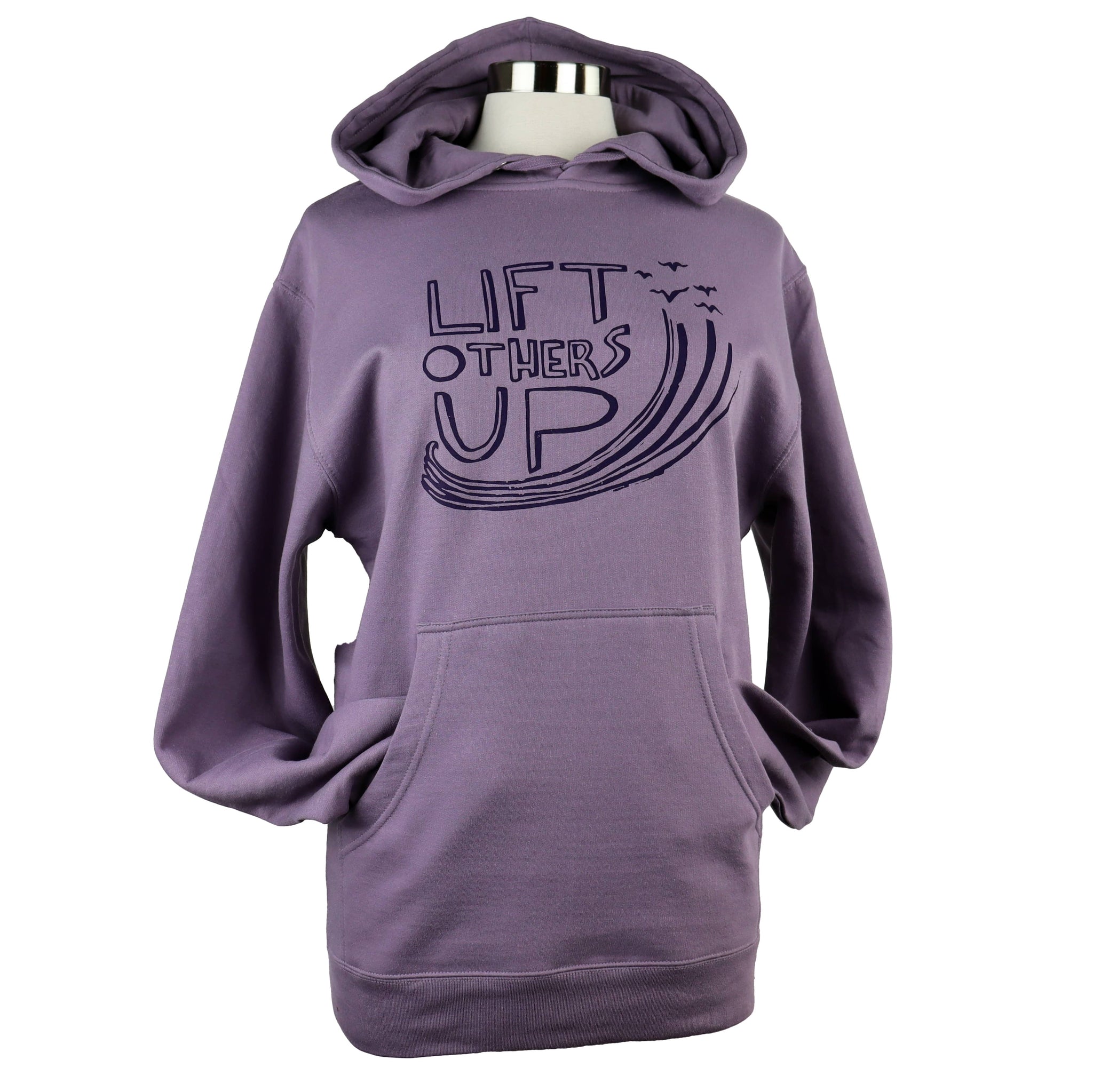 Lift Others Up Unisex Midweight Pullover Hoodie in Plum