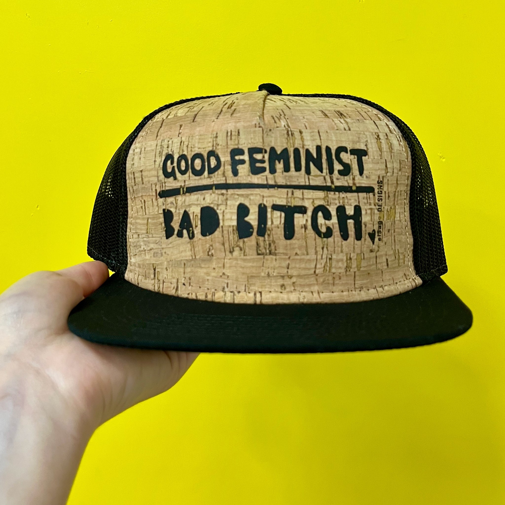 Good Feminist Bad B*tch Cork Trucker Hat