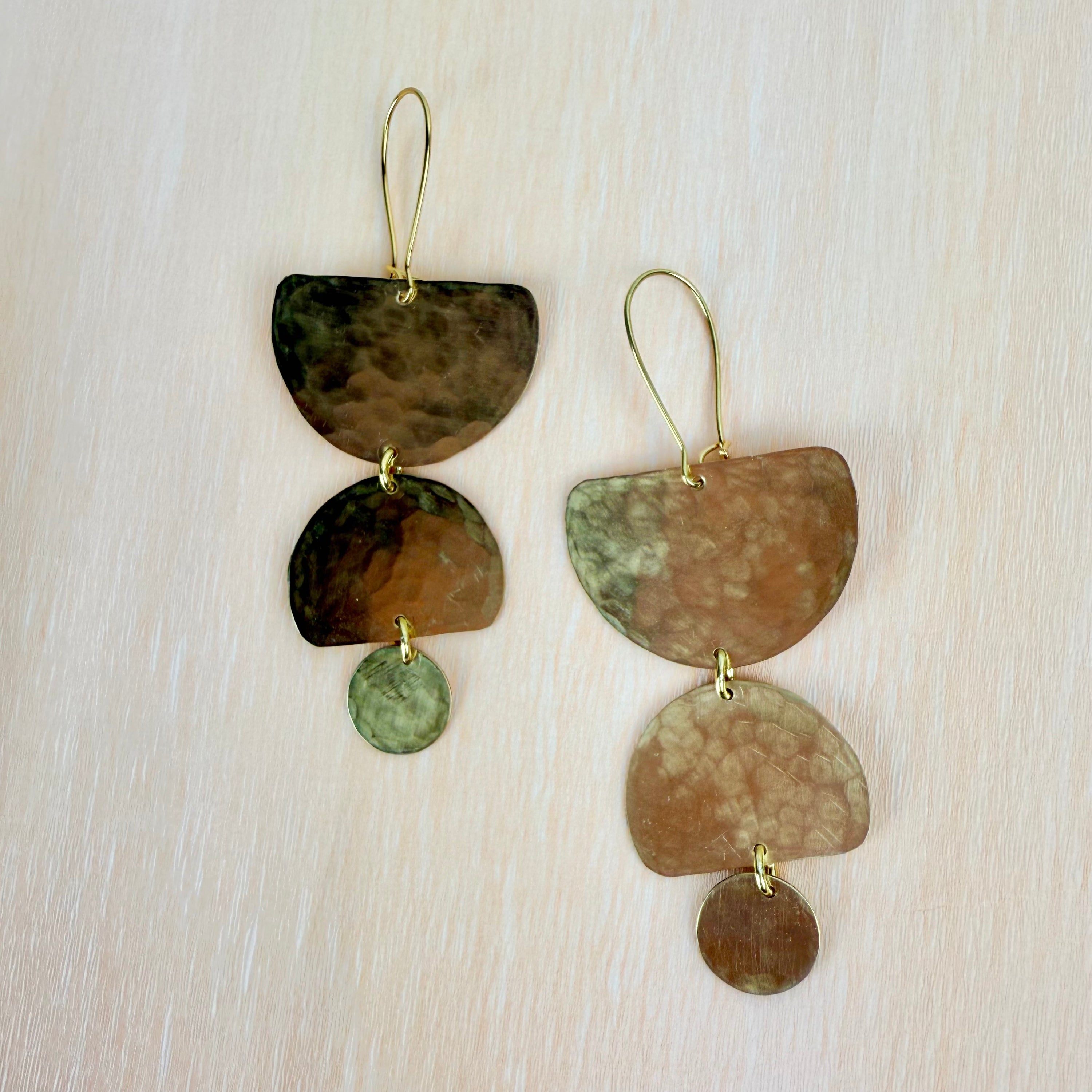 Multi-Shape Hammered Metal Earrings
