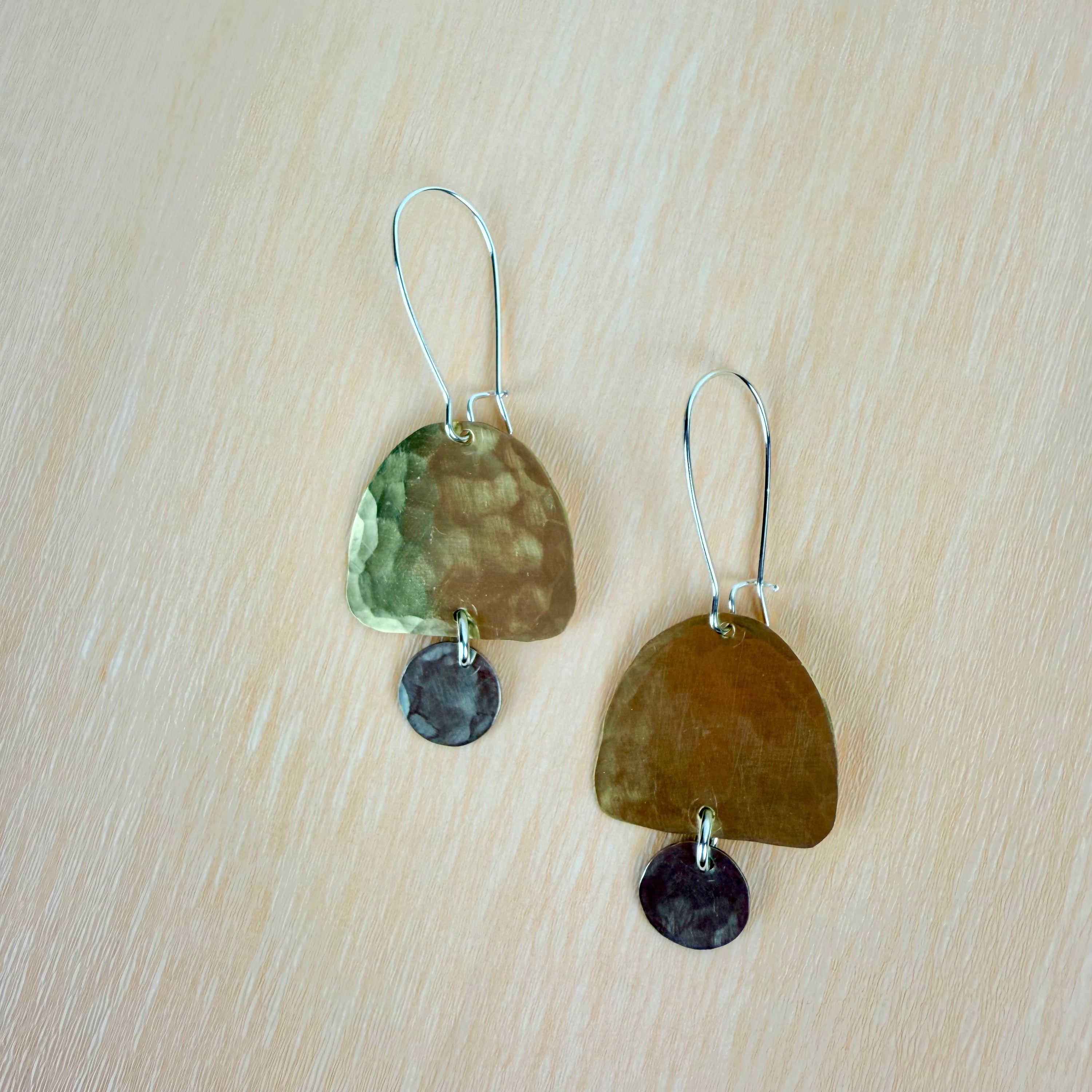 Multi-Shape Hammered Metal Earrings