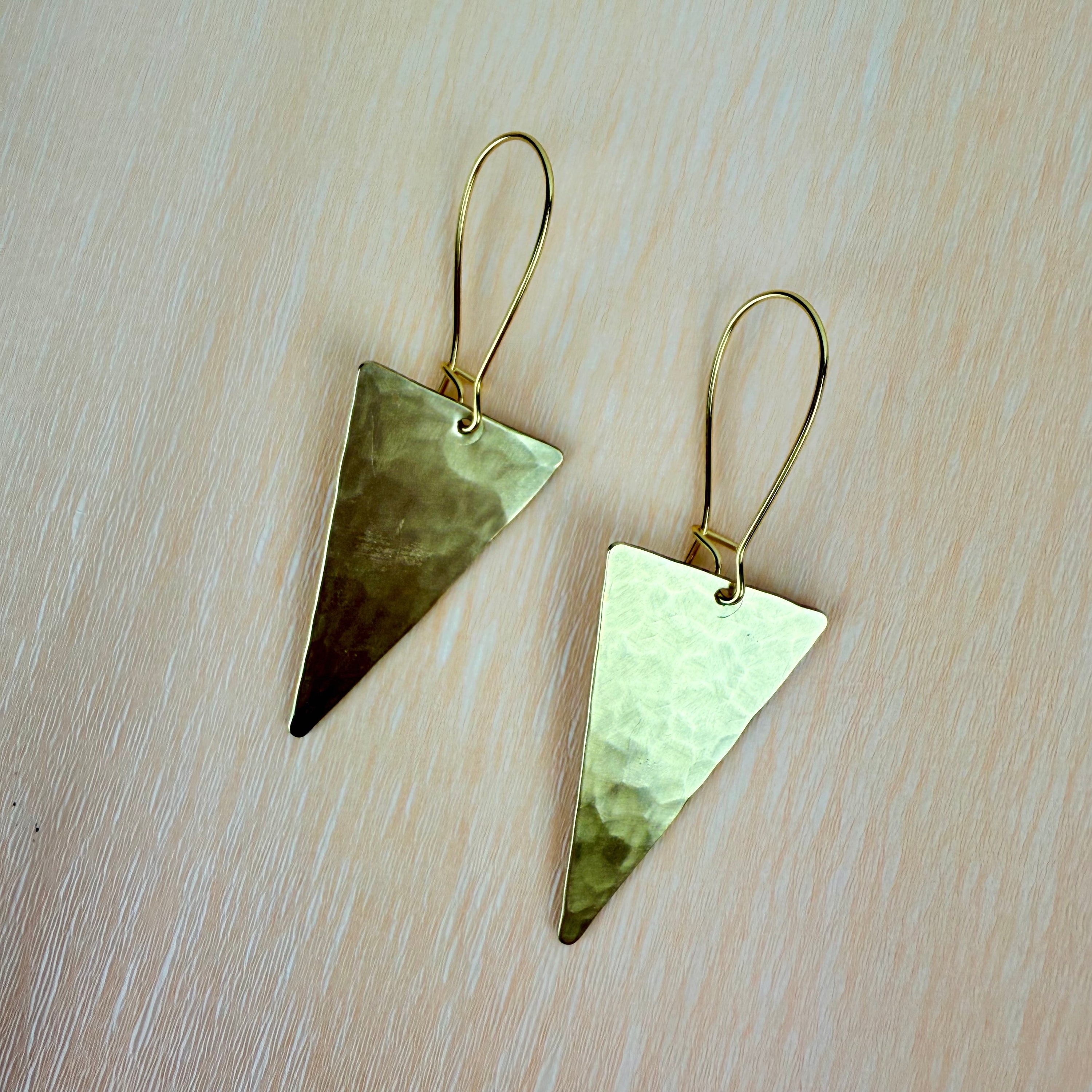 Geometric Hammered Metal Earrings