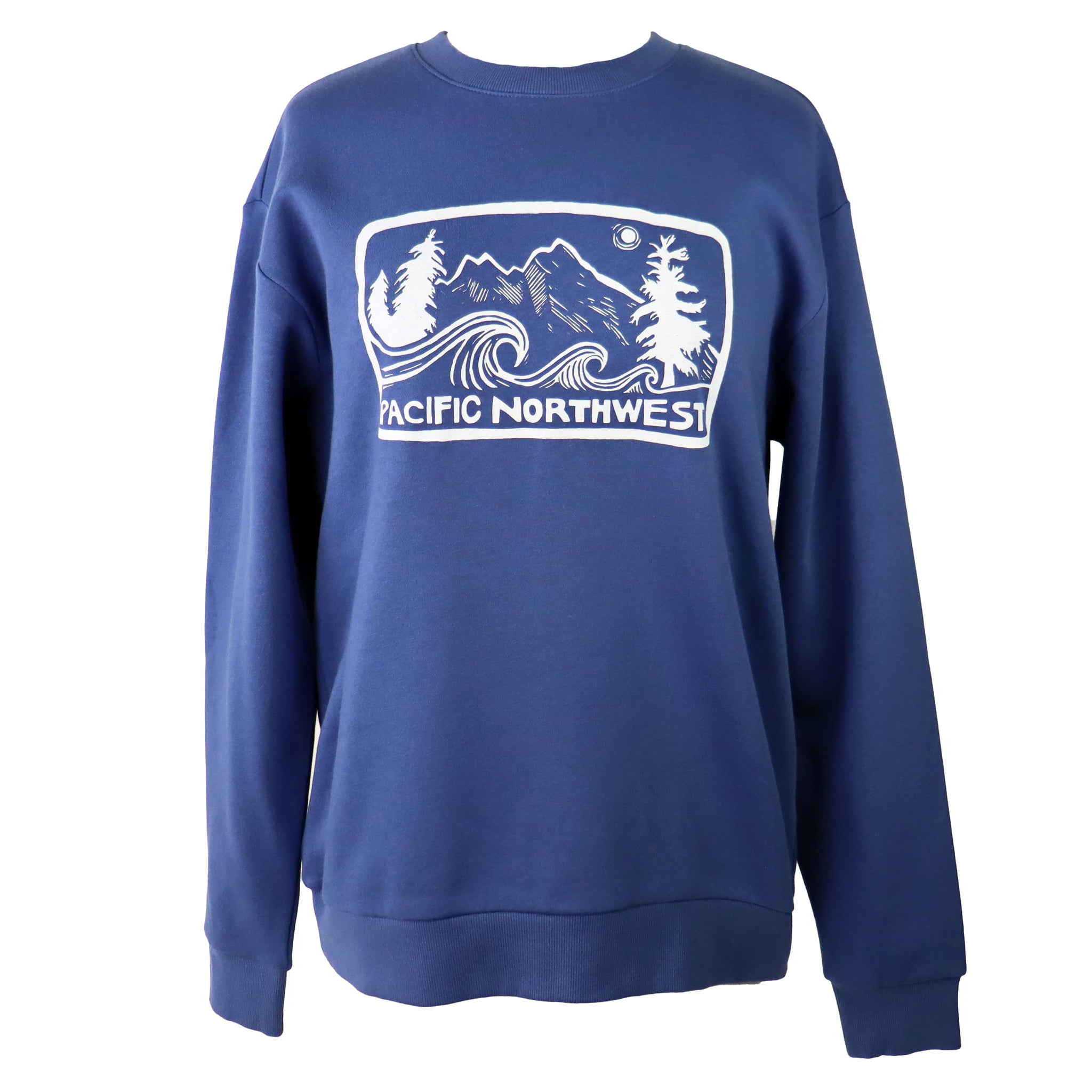 Pacific Northwest 2.0 Unisex Fleece Crewneck Sweatshirt in Muted Royal Blue