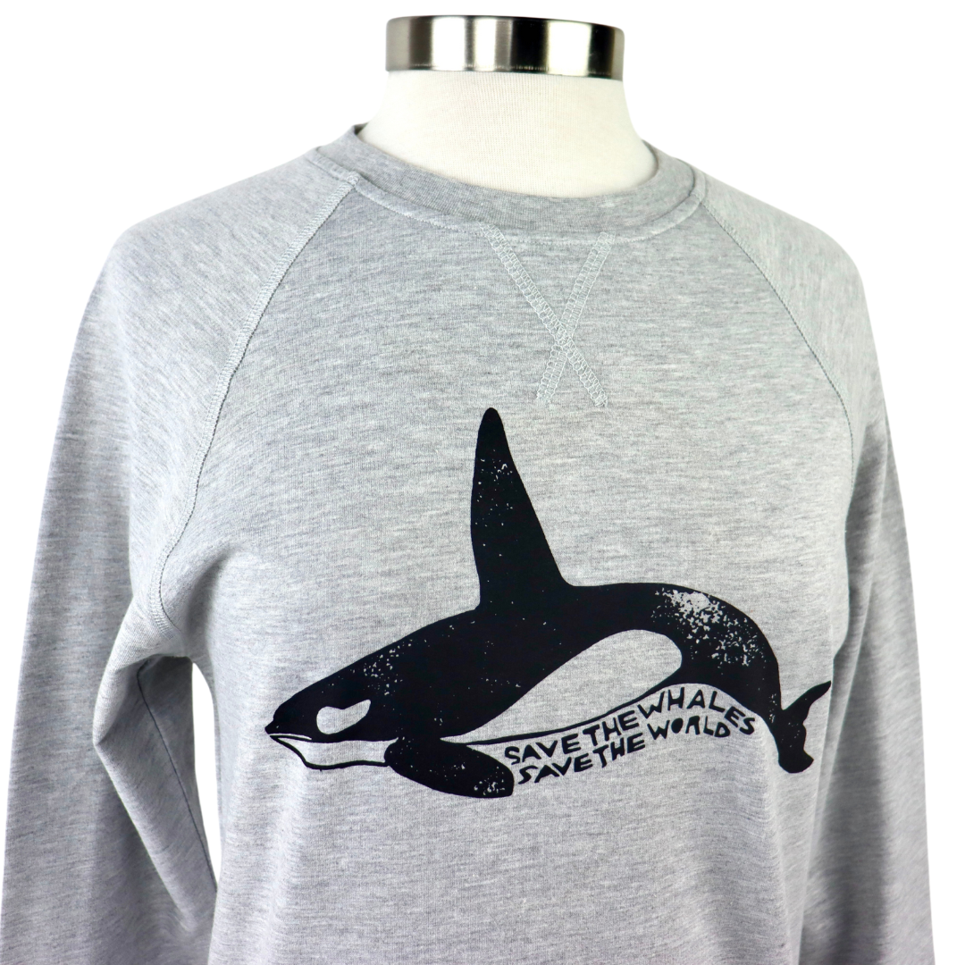 Orca Unisex French Terry Crewneck in Heather Grey