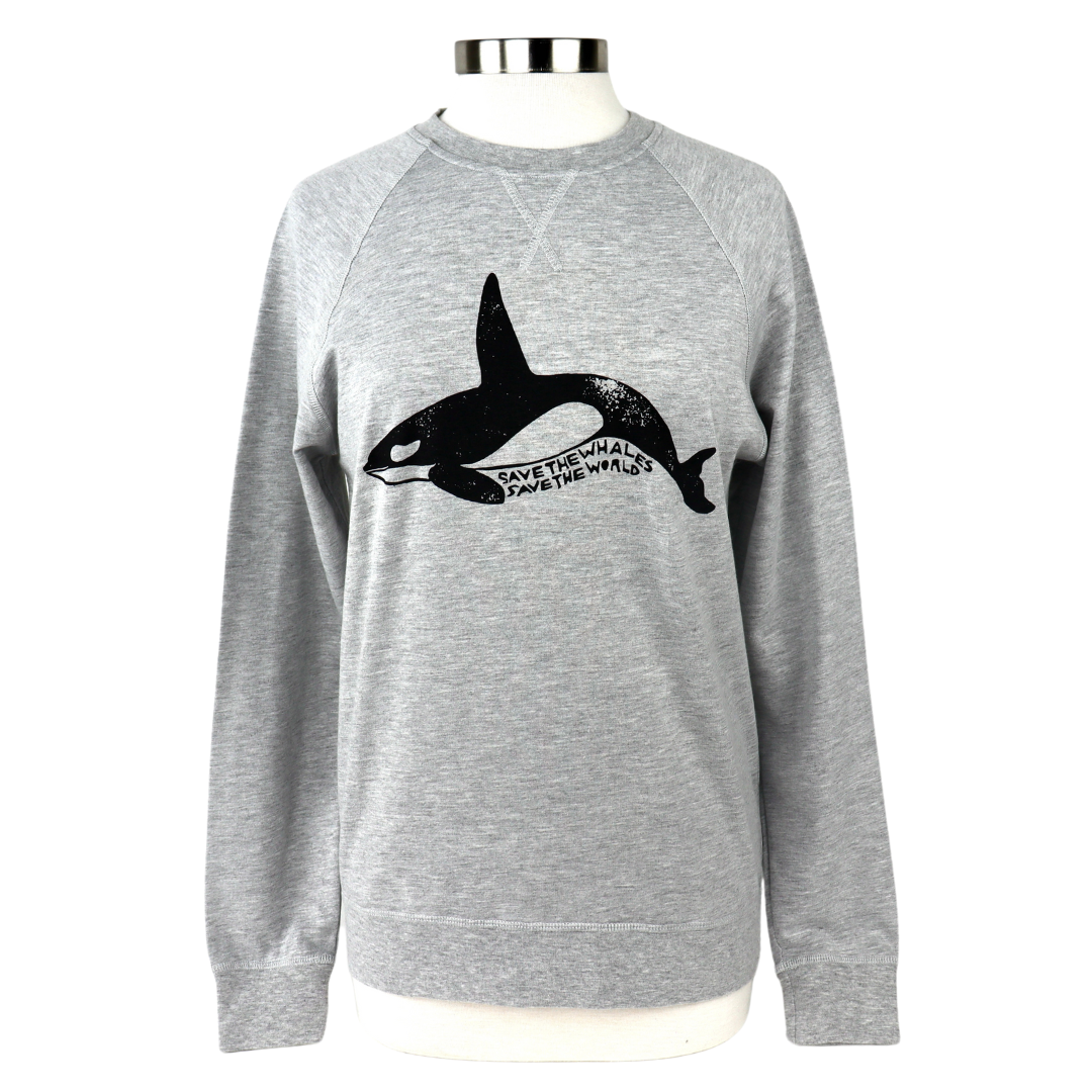 Orca Unisex French Terry Crewneck in Heather Grey