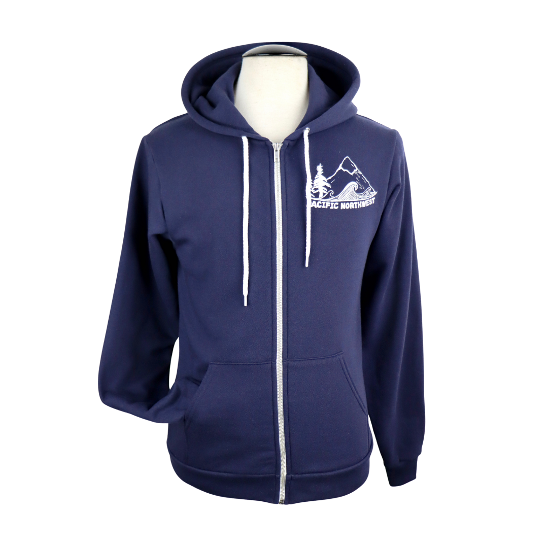 Original Pacific Northwest Unisex Zip Hoodie in Navy