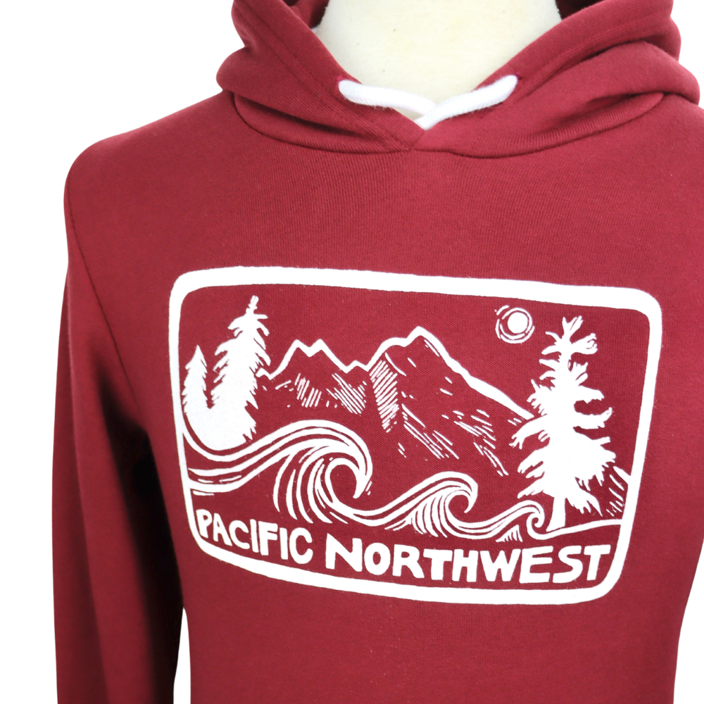 Pacific Northwest Burgundy Pullover Hoodie