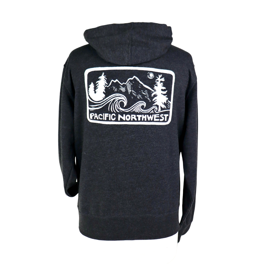 Pacific Northwest 2.0 Unisex Terry Zip Hoodie in Charcoal