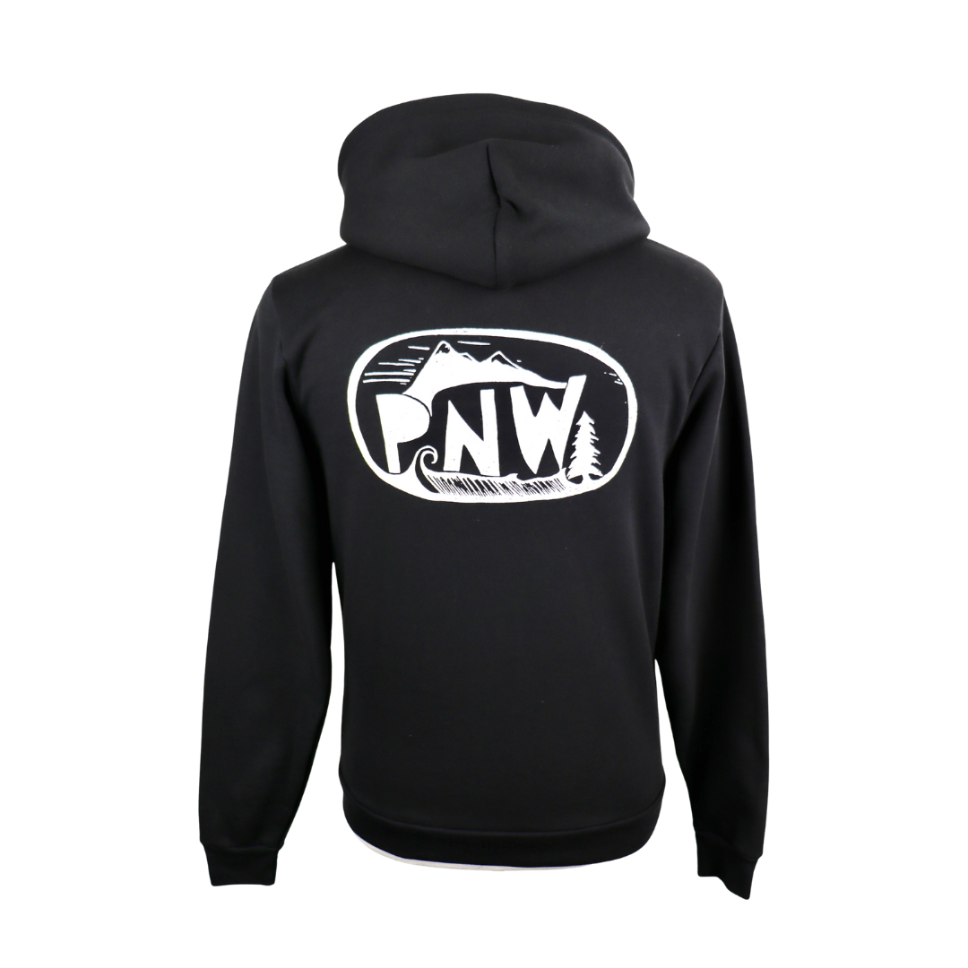 PNW Unisex Zip Hoodie in Black