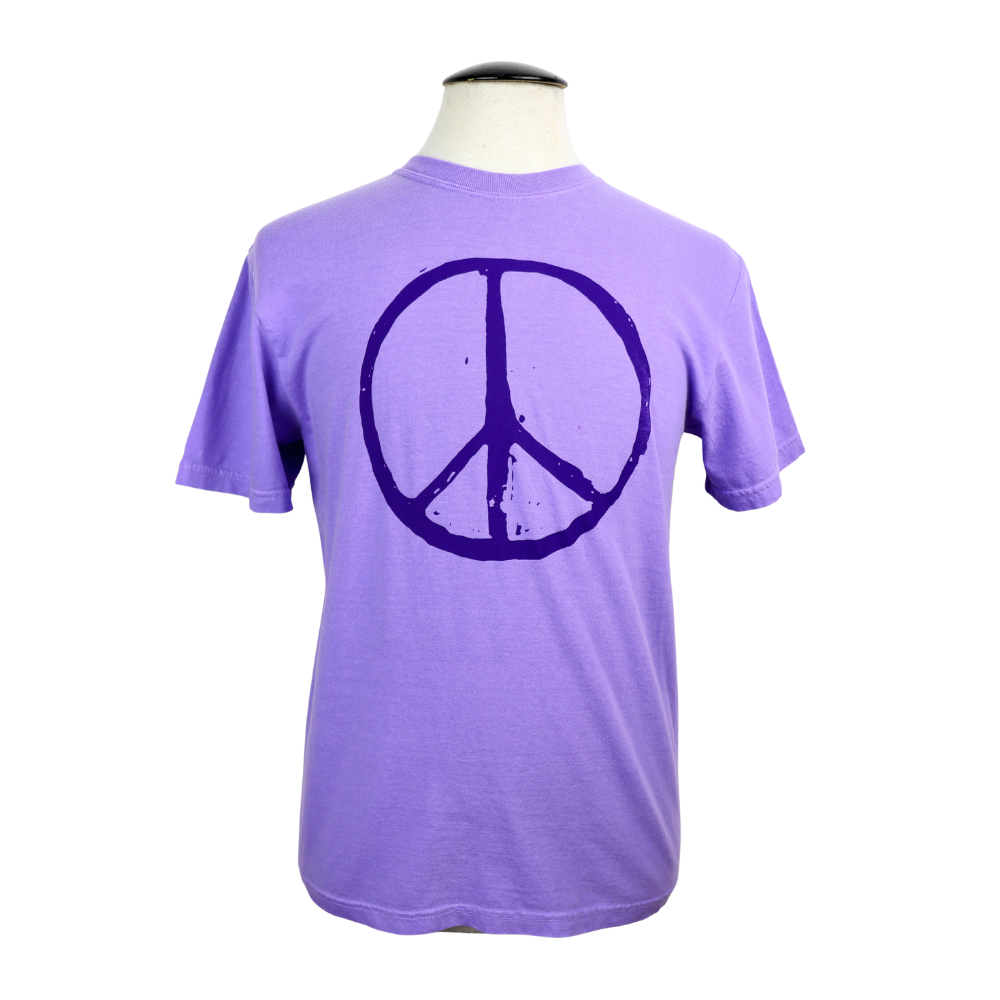 Peace Unisex Cotton Tee in Violet
