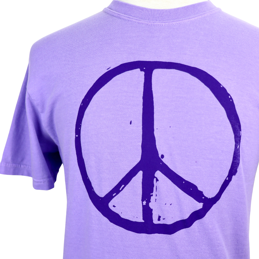 Peace Unisex Cotton Tee in Violet