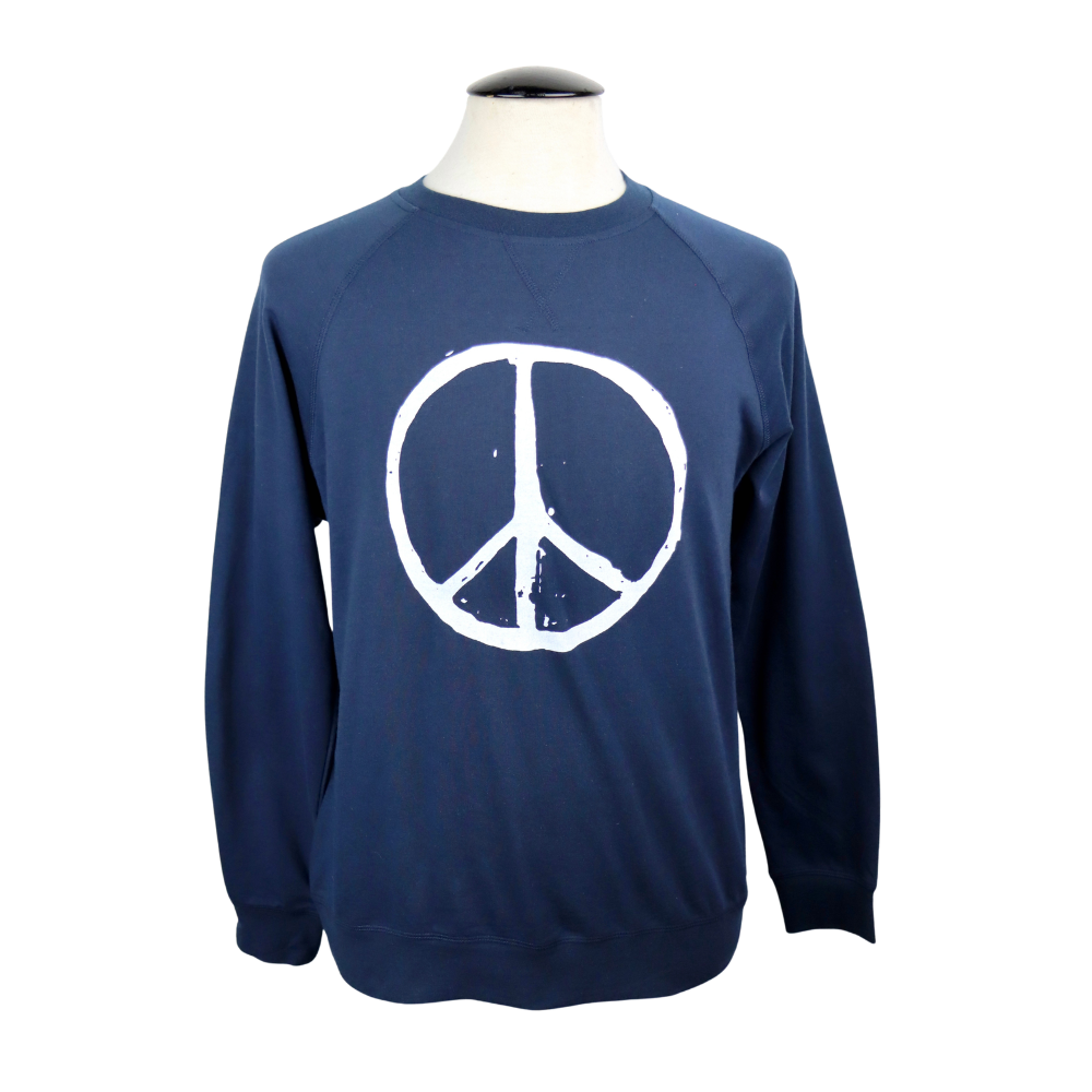 Peace Unisex French Terry Crewneck in Navy