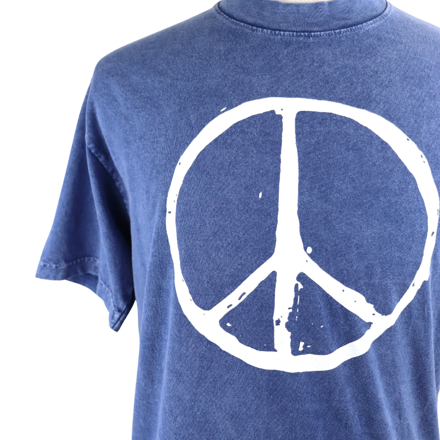 Peace Mineral Wash Unisex Tee in Indigo
