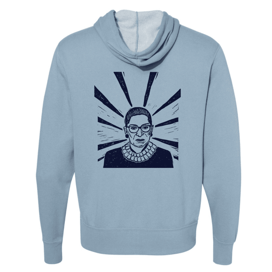 RBG Unisex Midweight Zip Hoodie in Sky Blue