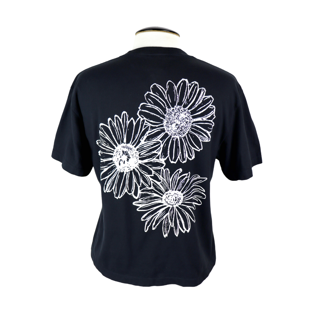 Rebel Woman Feminine Cut Cropped Tee in Washed Black