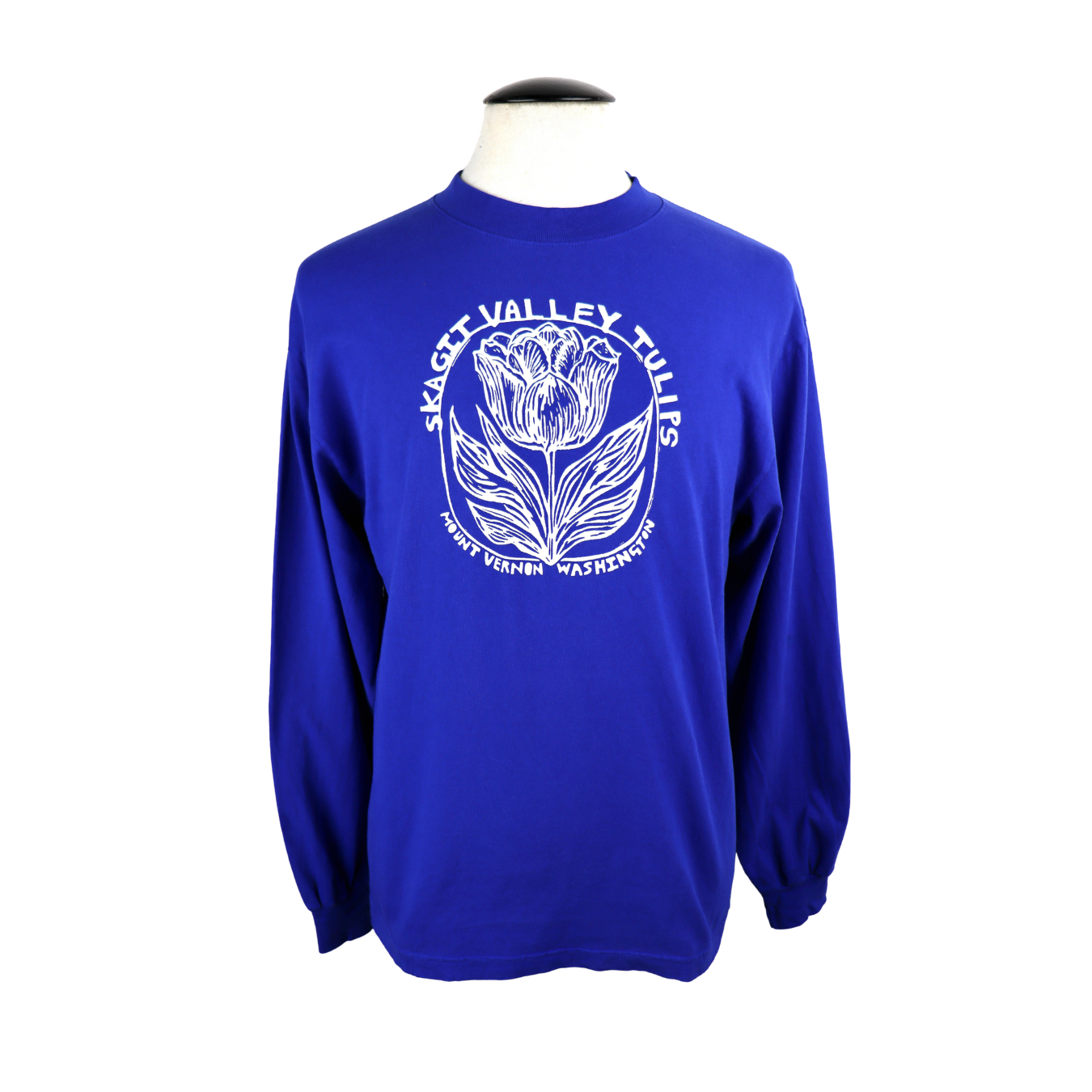 Skagit Valley Tulips Long Sleeve Tee in Cobalt Blue