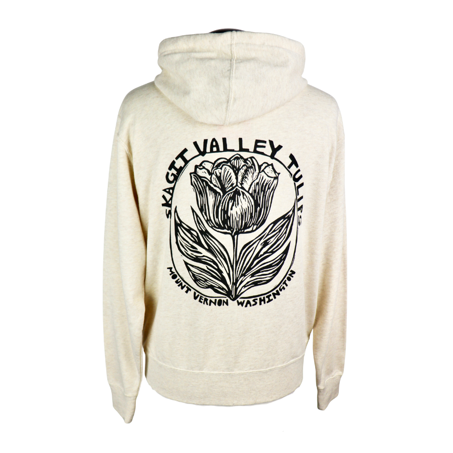 Skagit Valley Tulips Unisex Terry Zip Hoodie in Oatmeal