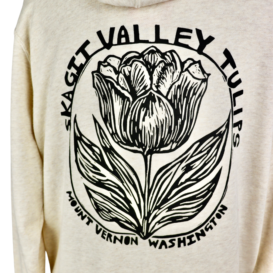 Skagit Valley Tulips Unisex Terry Zip Hoodie in Oatmeal