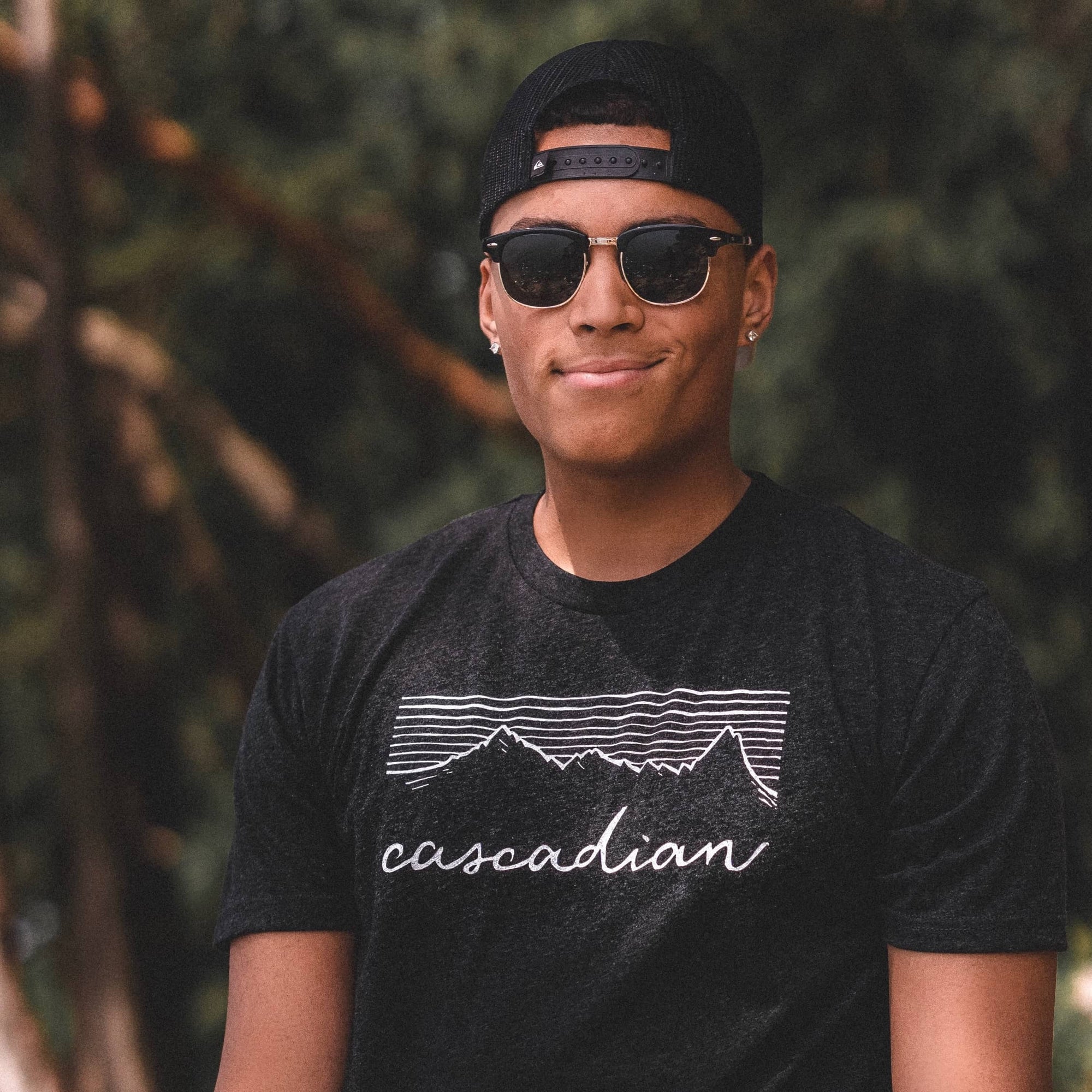 Cascadian Unisex Triblend Tee in Charcoal