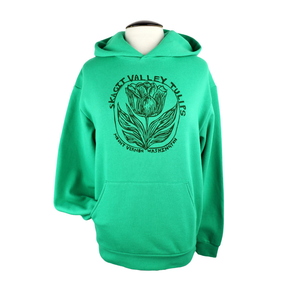 Skagit Valley Tulips Unisex Midweight Hoodie in Kelly Green