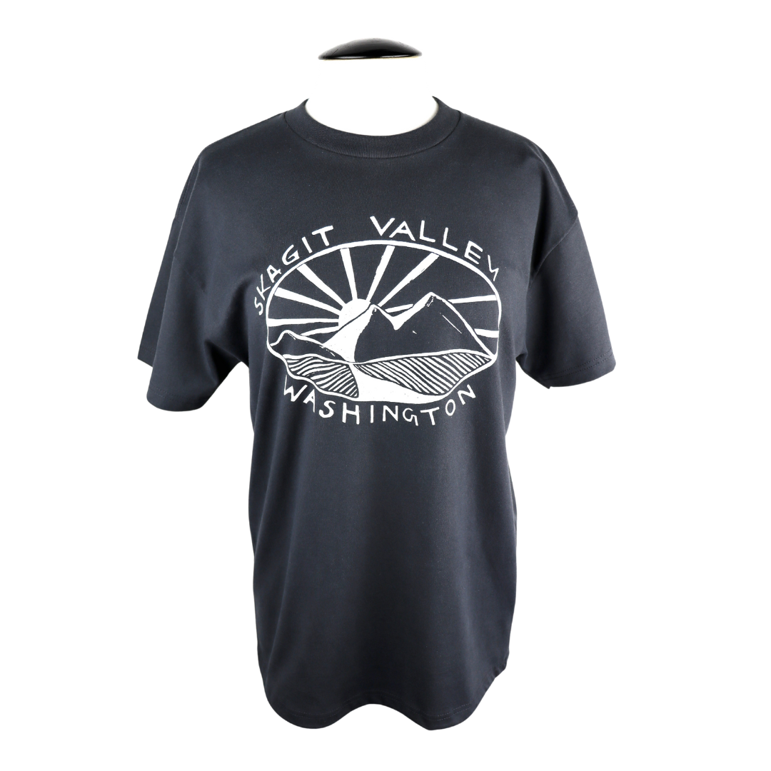 Skagit Valley Unisex Cotton Tee in Dense Charcoal