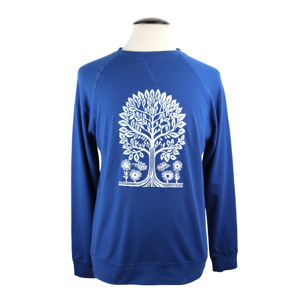 Tree Vol. 2 Unisex French Terry Crewneck in Deep Cobalt