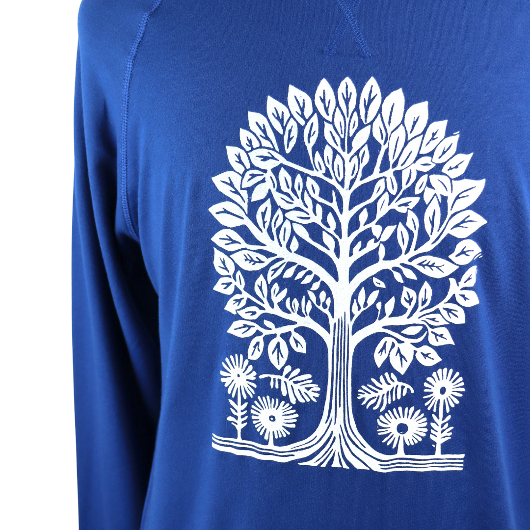 Tree Vol. 2 Unisex French Terry Crewneck in Deep Cobalt