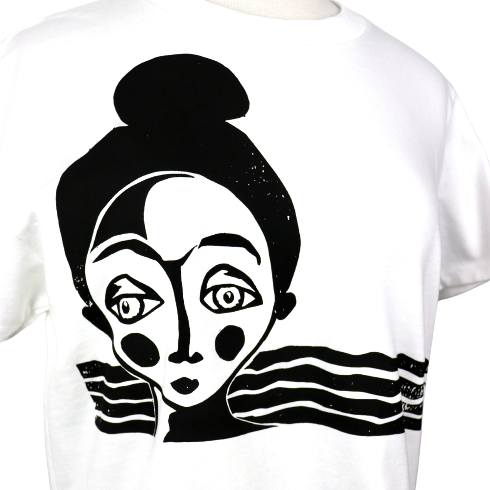 Topknot Feminine Fit Cotton Boxy Tee in White