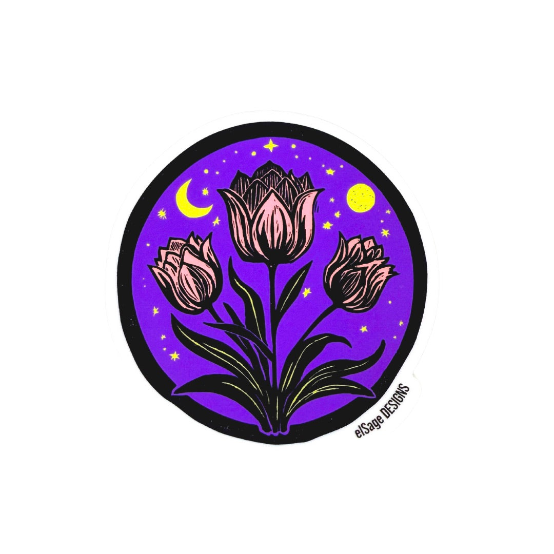 Tulip Moon Sticker