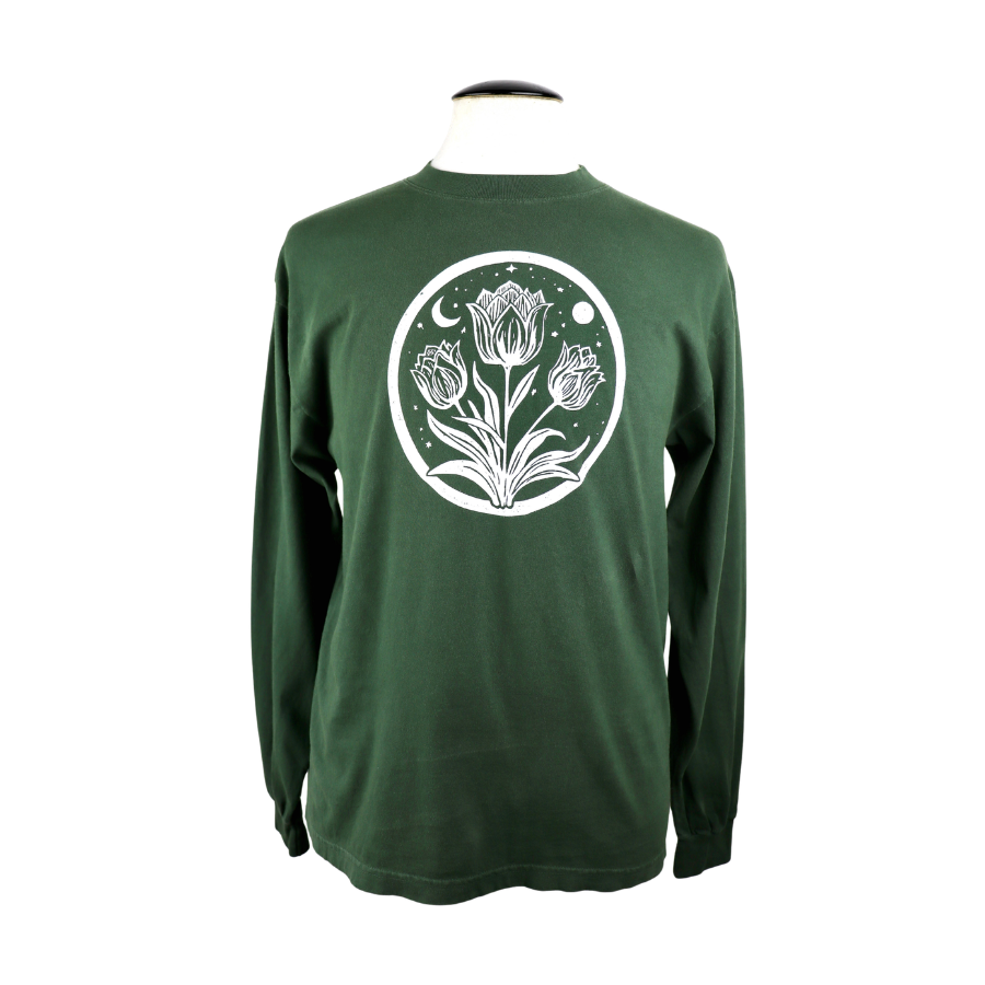 Tulip Moon Unisex Long Sleeve Tee in Pine