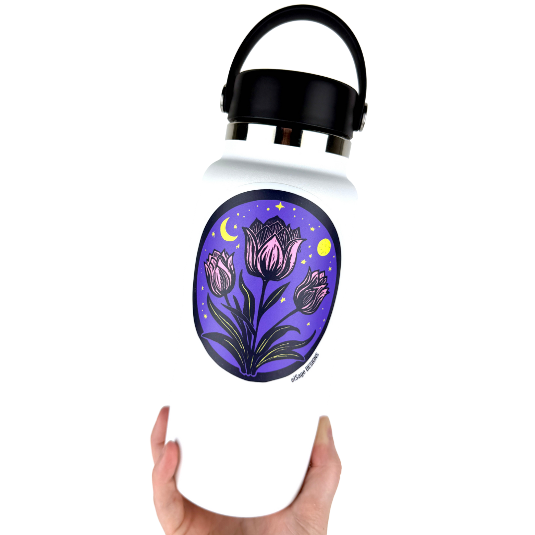 Tulip Moon Sticker