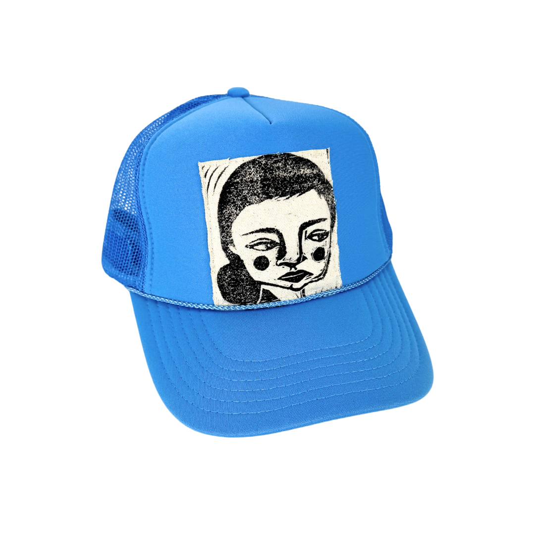 Block Printed Unimpressed Girl Patch Foam Trucker Hat