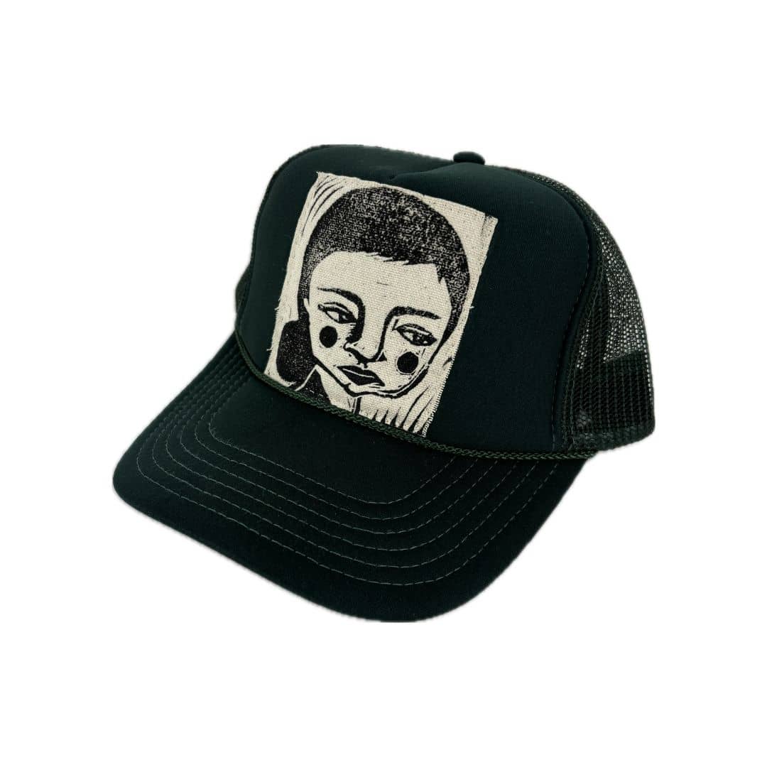 Block Printed Unimpressed Girl Patch Foam Trucker Hat