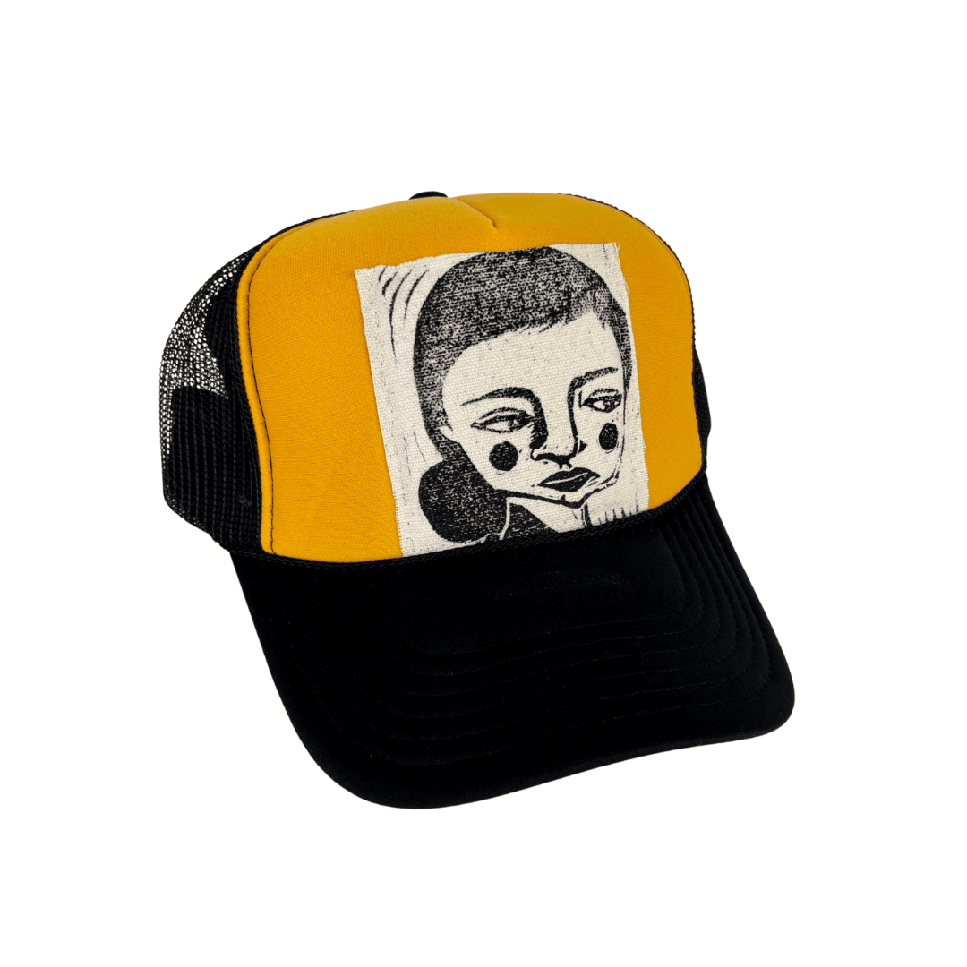 Block Printed Unimpressed Girl Patch Foam Trucker Hat