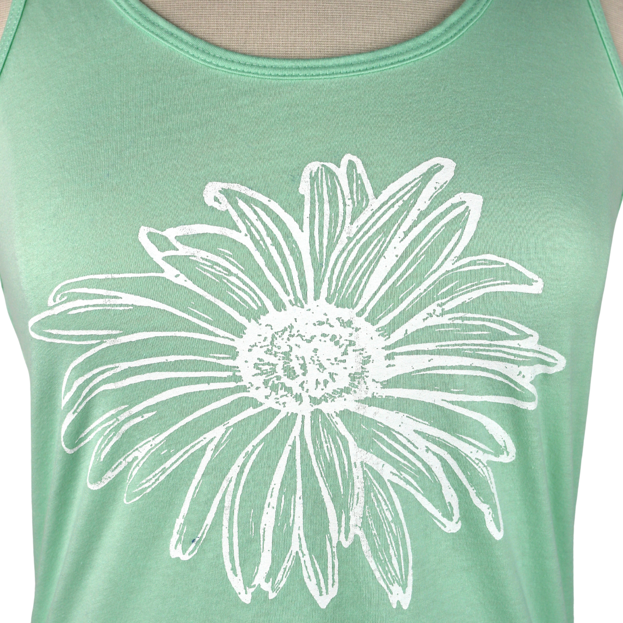 Daisy Feminine Fit Racerback Tank in Mint