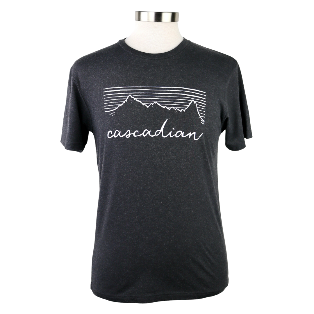 Cascadian Unisex Triblend Tee in Charcoal