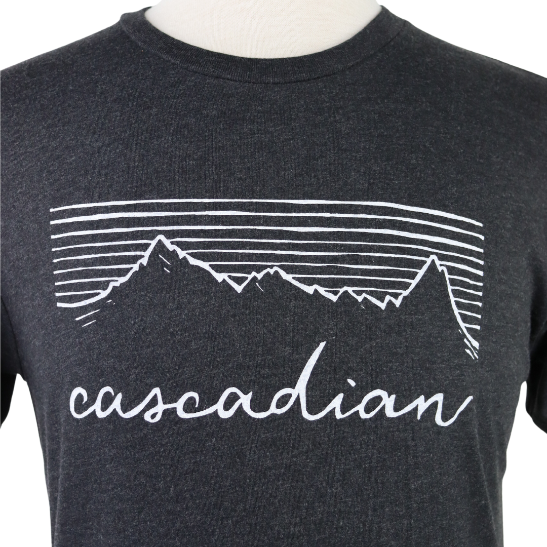 Cascadian Unisex Triblend Tee in Charcoal